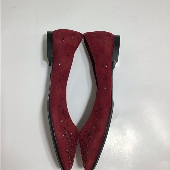 Attilio Giusti Leombruni Dark Red Leather Flats Suede New Size 38 - Picture 5 of 8